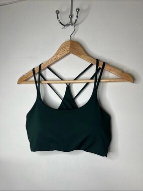 Fabletics Strappy Deep Green Sports Bra